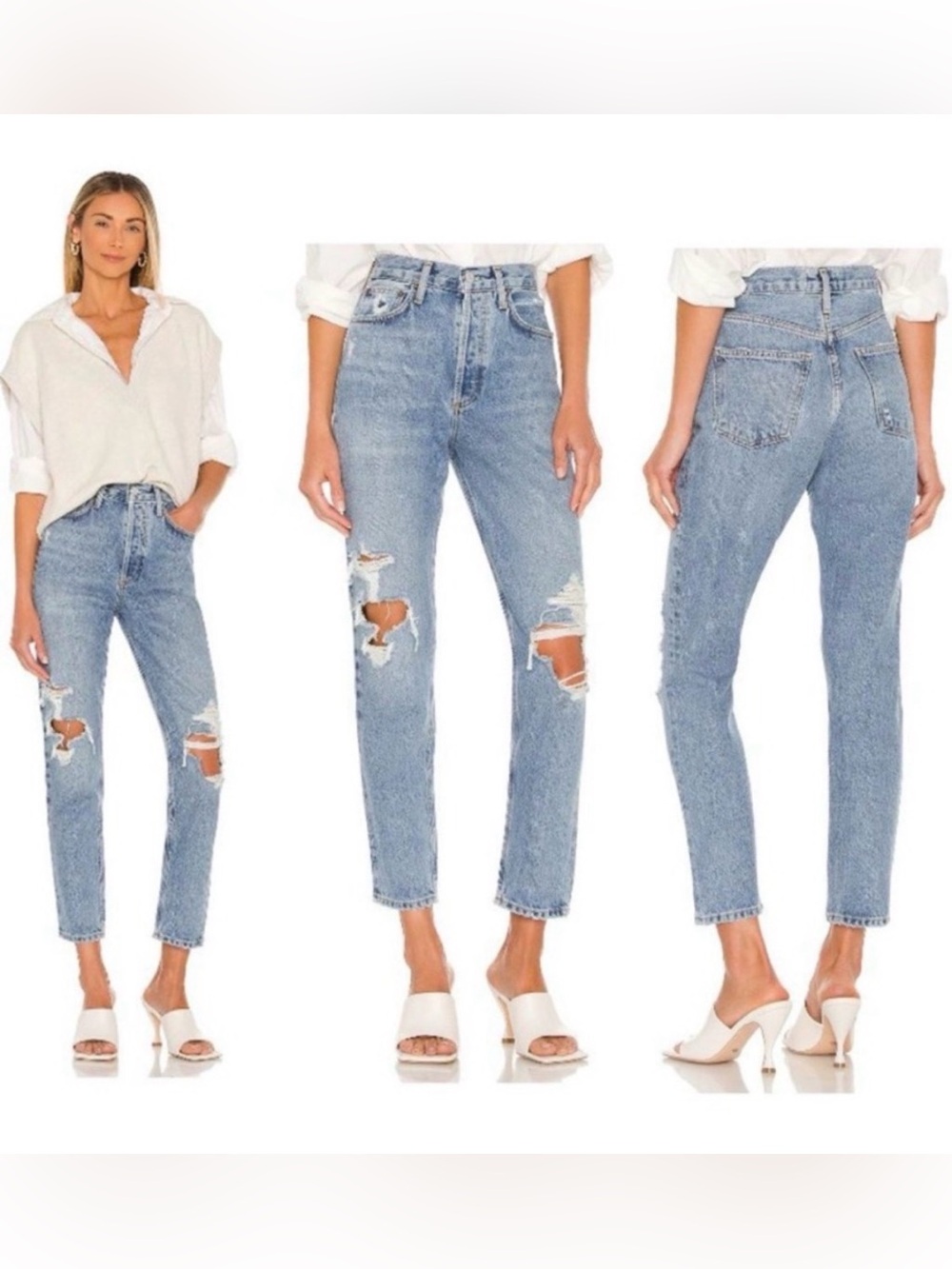 AGOLDE destructed denim cropped boyfriend jean BRAND NEW